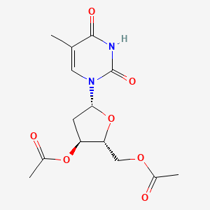 ((2R,3S,5R)-3-acetoxy-5-(5-methyl-2,4-dioxo-3,4-dihydropyrimidin-1(2H)-yl)tetrahydrofuran-2-yl)methyl acetate