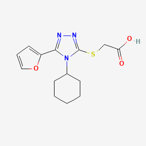 (4-Cyclohexyl-5-furan-2-yl-4H-[1,2,4]triazol-3-yl-sulfanyl)acetic acid