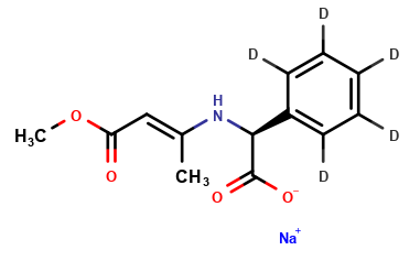 (S)​-a-​[(3-​Methoxy-​1-​methyl-​3-​oxo-​1-​propenyl)​amino]​-​benzeneacetic Acid-d5 Monosodium Salt