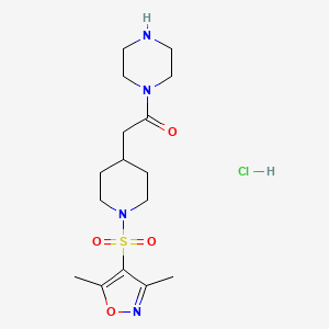 1-({1-[(3,5-Dimethylisoxazol-4-yl)sulfonyl]-piperidin-4-yl}acetyl)piperazine hydrochloride