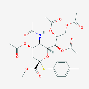 (1S,2R)-1-((2R,3R,4S,6S)-3-acetamido-4-acetoxy-6-(methoxycarbonyl)-6-(p-tolylthio)tetrahydro-2H-pyran-2-yl)propane-1,2,3-triyl triacetate