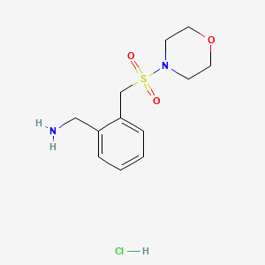 {2-[(Morpholine-4-sulfonyl)methyl]phenyl}methanamine hydrochloride