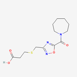 3-({[5-(Azepan-1-ylcarbonyl)-1,2,4-oxadiazol-3-yl] methyl}thio)propanoic acid