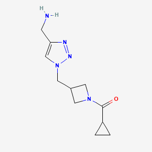 (3-((4-(aminomethyl)-1H-1,2,3-triazol-1-yl)methyl)azetidin-1-yl)(cyclopropyl)methanone