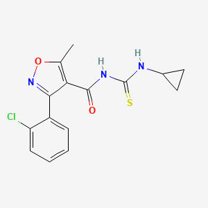 (3-(2-chlorophenyl)-5-methylisoxazol-4-yl)-N-((cyclopropylamino)thioxomethyl)formamide