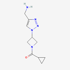 (3-(4-(aminomethyl)-1H-1,2,3-triazol-1-yl)azetidin-1-yl)(cyclopropyl)methanone