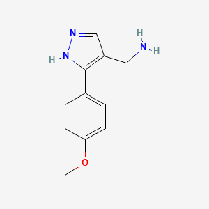 [3-(4-Methoxyphenyl)-1H-pyrazol-4-yl]methylamine