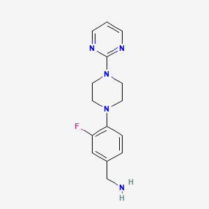 {3-Fluoro-4-[4-(pyrimidin-2-yl)piperazin-1-yl]phenyl}methanamine