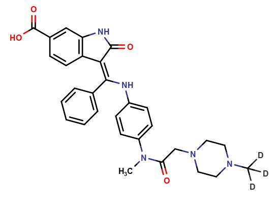 (3Z)-2,3-Dihydro-3-[[[4-[methyl[2-(4-methyl-1-piperazinyl)acetyl]amino]phenyl]amino]phenylmethylene]-2-oxo-1H-indole-6-carboxylate Cesium-d3