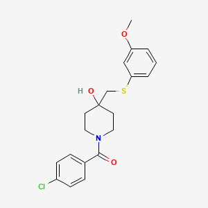 (4-chlorophenyl)(4-hydroxy-4-{[(3-methoxyphenyl)sulfanyl]methyl}piperidino)methanone