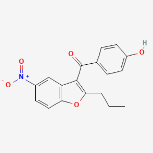 (4-hydroxyphenyl)(5-nitro-2-propyl-1-benzofuran-3-yl)methanone