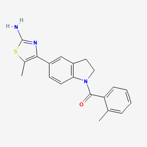 (5-(2-Amino-5-methylthiazol-4-yl)indolin-1-yl)(o-tolyl)methanone