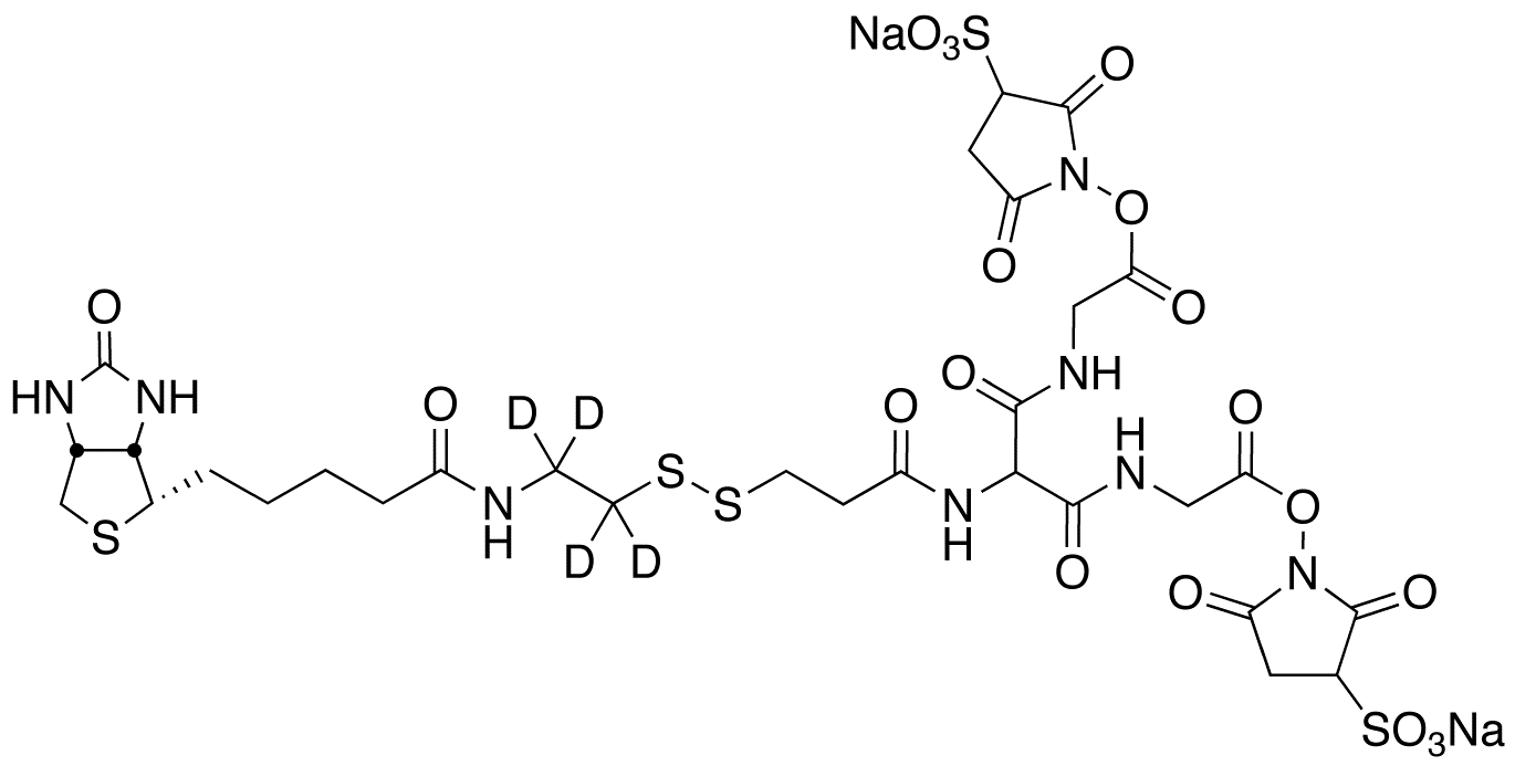 5-[2-Biotinylamidoethyl]-dithiopropionamido]-3,7-diaza-4,6-diketononanoic Acid Bis-N-sulfosuccinimidyl Ester-d4 Disodium Salt