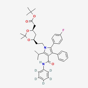 (6-{2-[3-(4-Phenylcarbamoyl)-5-(4-fluoro-phenyl)-2-isopropyl- 4-phenyl-d5-pyrrol-1-yl]-ethyl}-2,2-dimethyl-[1,3]-dioxane-4-yl)-acetic Acid, tert-Butyl Ester