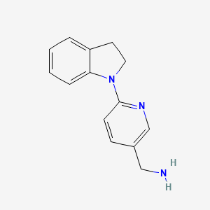 [6-(2,3-Dihydro-1H-indol-1-yl)-3-pyridinyl]-methanamine