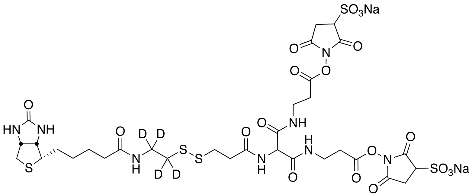 6-[2-Biotinylamidoethyl]-dithiopropionamido]-4,8-diaza-5,7-diketoundecanoic Acid Bis-N-sulfosuccinimidyl Ester-d4 Disodium Salt
