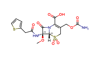 (6R,7S)-3-((carbamoyloxy)methyl)-7-methoxy-8-oxo-7-(2-(thiophen-2-yl)acetamido)-5-thia-1-azabicyclo[