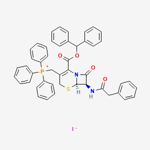 (6R-trans)-[[2-[(diphenylmethoxy)carbonyl]-8-oxo-7-[(phenylacetyl)amino]-5-thia-1-azabicyclo[4.2.0]oct-2-en-3-yl]methyl]triphenylphosphonium iodide