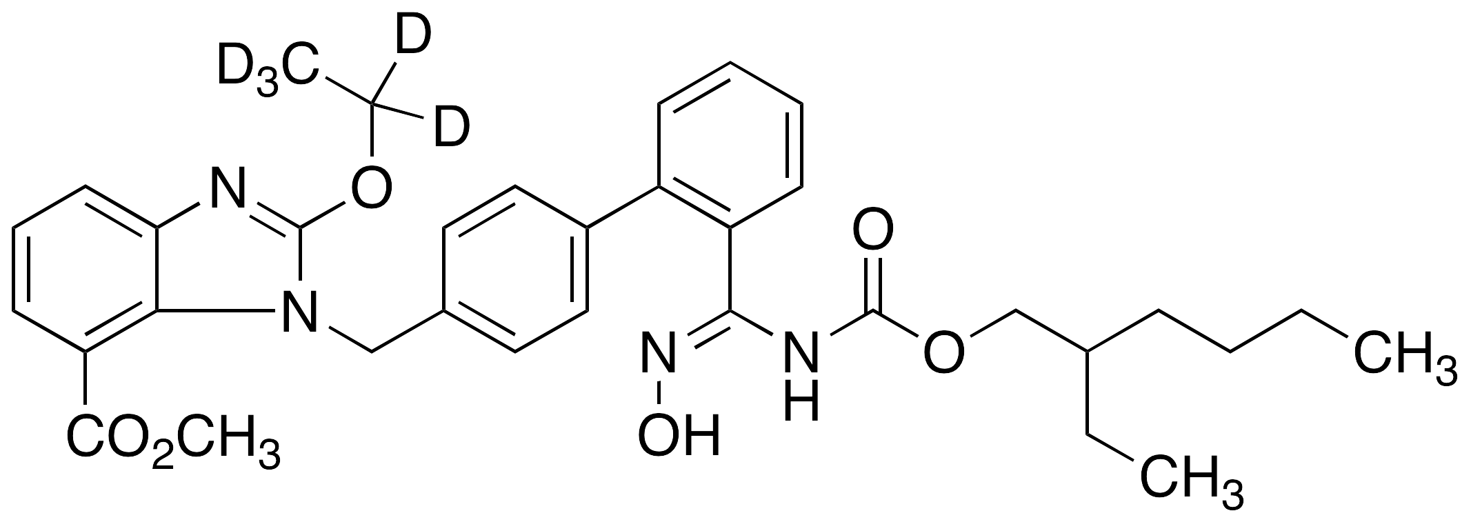 N-[2-Ethoxy-d5-1-[[2'-[(hydroxyamino)methyl][1,1'-biphenyl]-4-yl]methyl]-1H-benzimidazole-7-carboxylic Acid Methyl Ester]carbamic Acid 2-Ethylhexyl Ester