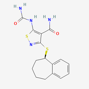 (R)-3-((6,7,8,9-Tetrahydro-5H-benzo[7]annulen-5-yl)thio)-5-ureidoisothiazole-4-carboxamide