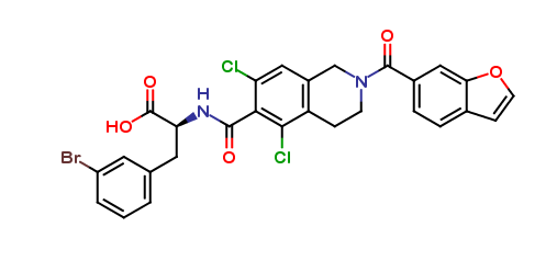 (S)-2-(2-(benzofuran-6-carbonyl )-5,7-dichloro-1,2,3,4-tetrahydroisoquinoline-6-carboxamido)-3-(3-bromophenyl)propanoic acid
