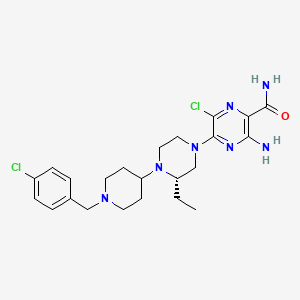 (S)-3-Amino-6-chloro-5-(4-(1-(4-chlorobenzyl)piperidin-4-yl)-3-ethylpiperazin-1-yl)pyrazine-2-carboxamide