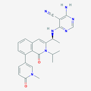(S)-4-Amino-6-((1-(2-isopropyl-8-(1-methyl-6-oxo-1,6-dihydropyridin-3-yl)-1-oxo-1,2-dihydroisoquinolin-3-yl)ethyl)amino)pyrimidine-5-carbonitrile