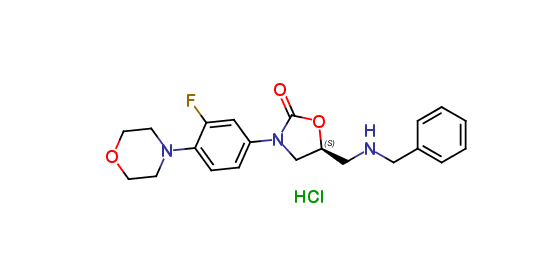 (S)-N-[[3-(3-fluoro-4-(4-morpholinyl)phenyl)-2-oxo-5-oxazolidinyl]methyl]benzylamine hydrochloride