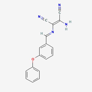 (Z)-2-amino-3-{[(E)-(3-phenoxyphenyl)methylidene]amino}-2-butenedinitrile