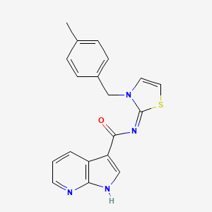 (Z)-N-(3-(4-methylbenzyl)thiazol-2(3H)-ylidene)-1H-pyrrolo[2,3-b]pyridine-3-carboxamide