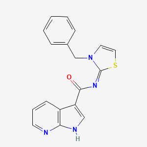 (Z)-N-(3-benzylthiazol-2(3H)-ylidene)-1H-pyrrolo[2,3-b]pyridine-3-carboxamide