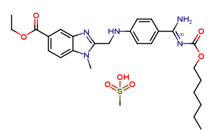 (Z)-ethyl 2-(((4-(N'-((hexyloxy)carbonyl)carbamimidoyl)phenyl)amino)methyl)-1-methyl-1H-benzo[d]imid