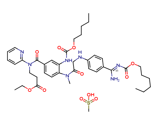 (Z)-ethyl 3-(4-(2-((4-(N'-((hexyloxy)carbonyl)carbamimidoyl)phenyl)amino)-N-methylacetamido)-3-(((pe