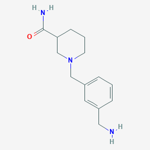 1-{[3-(Aminomethyl)phenyl]methyl}piperidine-3-carboxamide