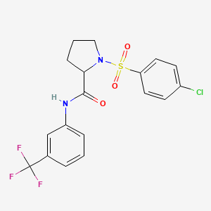 1-[(4-chlorophenyl)sulfonyl]-N-[3-(trifluoromethyl)phenyl]-2-pyrrolidinecarboxamide
