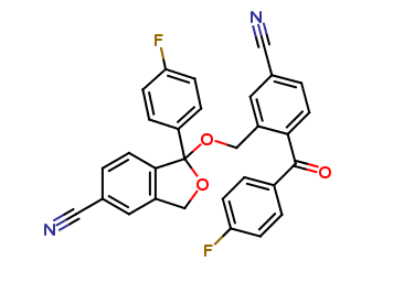 1-((5-cyano-2-(4-fluorobenzoyl)benzyl)oxy)-1-(4-fluorophenyl)-1,3-dihydroisobenzofuran-5-carbonitrile