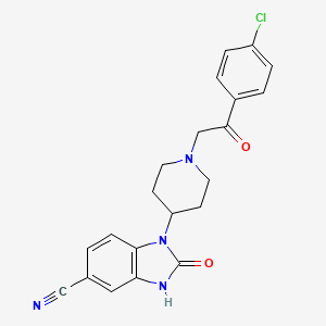 1-(1-(2-(4-Chlorophenyl)-2-oxoethyl)piperidin-4-yl)-2-oxo-2,3-dihydro-1H-benzo[d]imidazole-5-carbonitrile