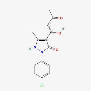 1-[1-(4-chlorophenyl)-5-hydroxy-3-methyl-1H-pyrazol-4-yl]-3-hydroxy-2-buten-1-one
