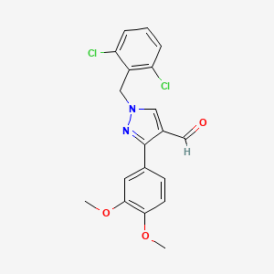 1-(2,6-dichlorobenzyl)-3-(3,4-dimethoxyphenyl)-1H-pyrazole-4-carbaldehyde
