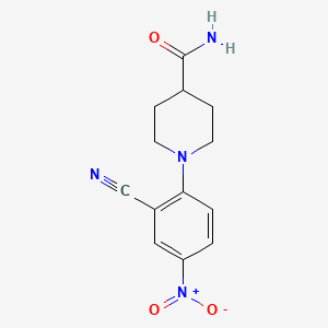1-(2-Cyano-4-nitrophenyl)piperidine-4-carboxamide