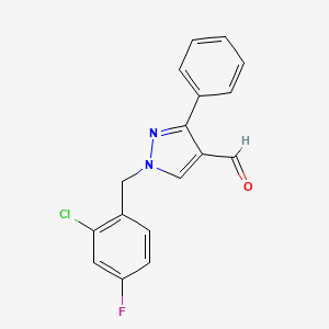 1-(2-chloro-4-fluorobenzyl)-3-phenyl-1H-pyrazole-4-carbaldehyde