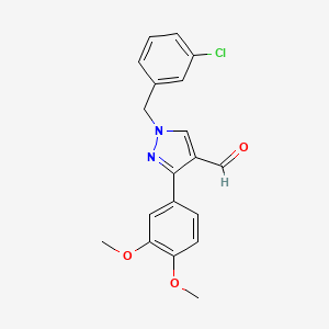 1-(3-chlorobenzyl)-3-(3,4-dimethoxyphenyl)-1H-pyrazole-4-carbaldehyde