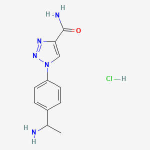 1-[4-(1-aminoethyl)phenyl]-1H-1,2,3-triazole-4-carboxamide hydrochloride