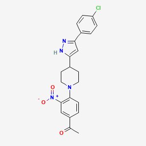 1-(4-{4-[5-(4-chlorophenyl)-1H-pyrazol-3-yl]piperidino}-3-nitrophenyl)-1-ethanone