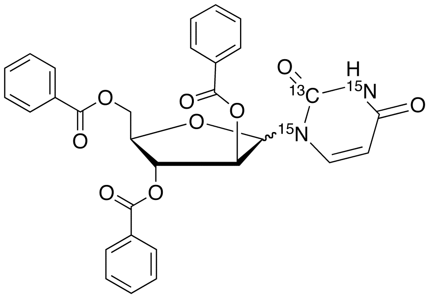 1-D-Arabinofuranosyluracil-13C,15N2 2',3',5'-Tribenzoate (α,β Mixture)