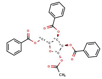 1-O-acetyl 2,3,5-tri-O-benzoyl-β-D-[UL-13C5]ribofuranoside