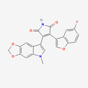 1H-Pyrrole-2,5-dione, 3-(5-fluoro-3-benzofuranyl)-4-(5-methyl-5H-1,3-dioxolo(4,5-F)indol-7-yl)-