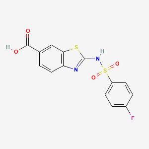 2-{[(4-Fluorophenyl)sulfonyl]amino}-1,3-benzothiazole-6-carboxylic acid
