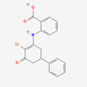 2-[(2-bromo-3-oxo-5-phenyl-1-cyclohexenyl)amino]benzenecarboxylic acid