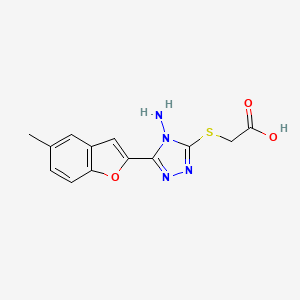 2-{[4-amino-5-(5-methyl-1-benzofuran-2-yl)-4H-1,2,4-triazol-3-yl]sulfanyl}acetic acid